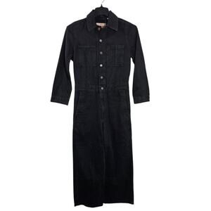 Levi’s Black Denim Jumpsuit Women’s XS Utility Boiler Suit Long Sleeve Bodysuit